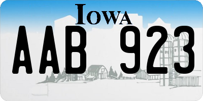 IA license plate AAB923