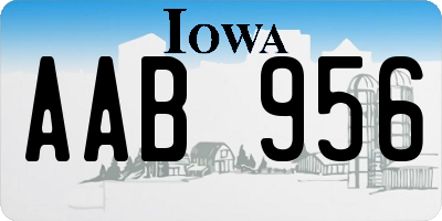 IA license plate AAB956