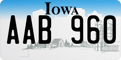 IA license plate AAB960