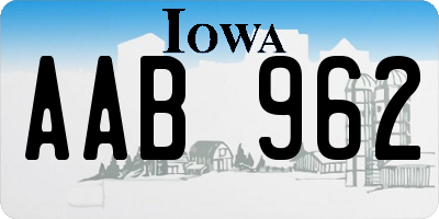 IA license plate AAB962