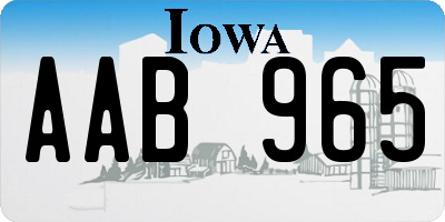 IA license plate AAB965