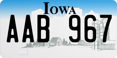 IA license plate AAB967