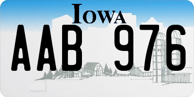 IA license plate AAB976