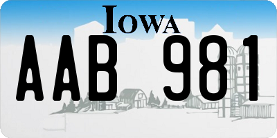 IA license plate AAB981