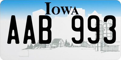 IA license plate AAB993