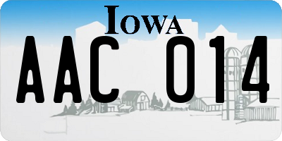 IA license plate AAC014