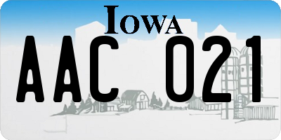 IA license plate AAC021