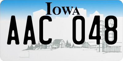 IA license plate AAC048