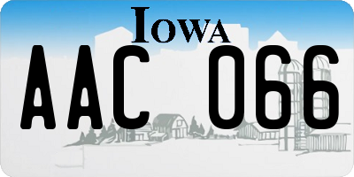 IA license plate AAC066