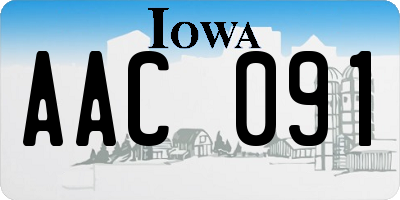 IA license plate AAC091