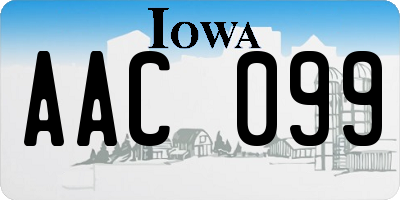 IA license plate AAC099