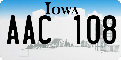 IA license plate AAC108