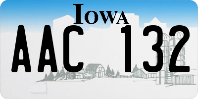 IA license plate AAC132