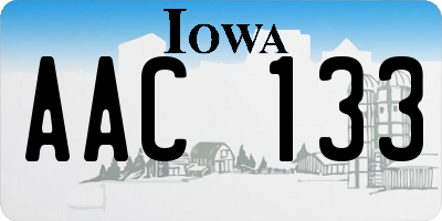IA license plate AAC133