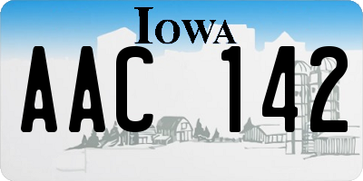 IA license plate AAC142