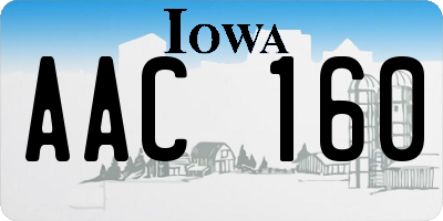 IA license plate AAC160