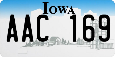 IA license plate AAC169