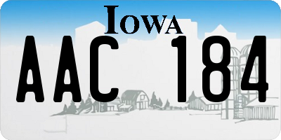 IA license plate AAC184