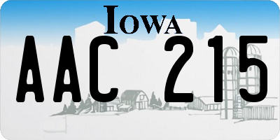 IA license plate AAC215
