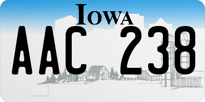 IA license plate AAC238