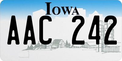 IA license plate AAC242