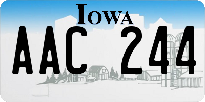 IA license plate AAC244