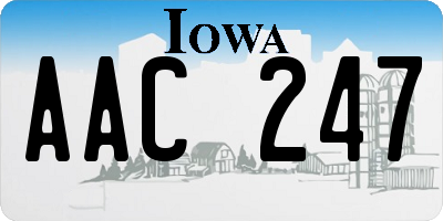 IA license plate AAC247