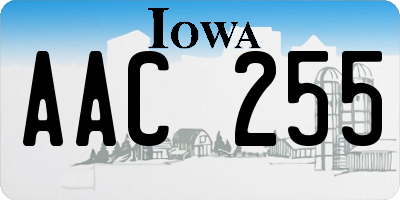 IA license plate AAC255