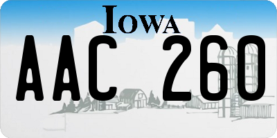IA license plate AAC260