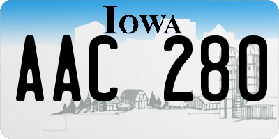 IA license plate AAC280