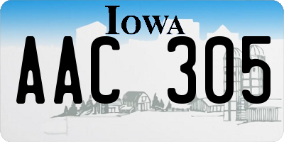 IA license plate AAC305