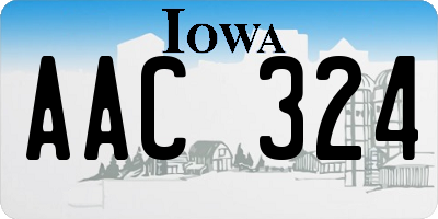 IA license plate AAC324