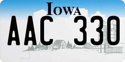 IA license plate AAC330