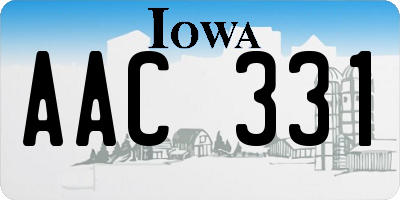 IA license plate AAC331