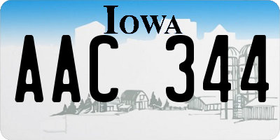 IA license plate AAC344