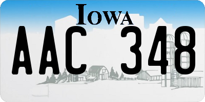 IA license plate AAC348