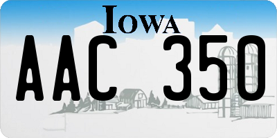 IA license plate AAC350