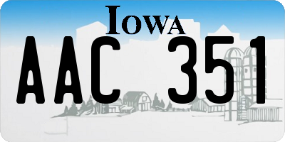 IA license plate AAC351