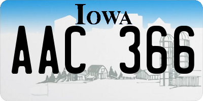 IA license plate AAC366