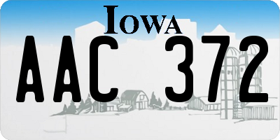 IA license plate AAC372