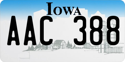 IA license plate AAC388