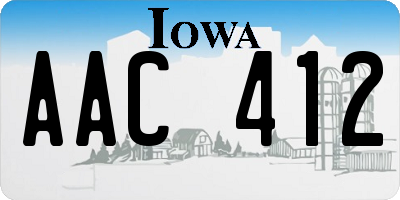 IA license plate AAC412