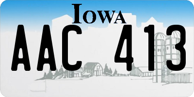 IA license plate AAC413