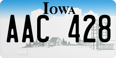 IA license plate AAC428