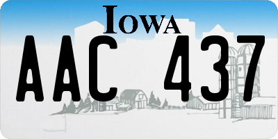 IA license plate AAC437
