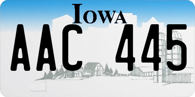 IA license plate AAC445