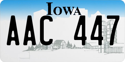 IA license plate AAC447