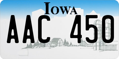 IA license plate AAC450