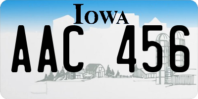 IA license plate AAC456