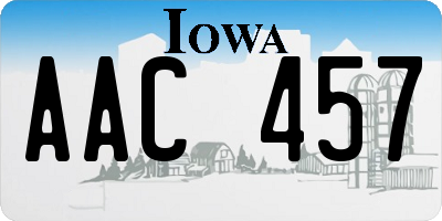 IA license plate AAC457